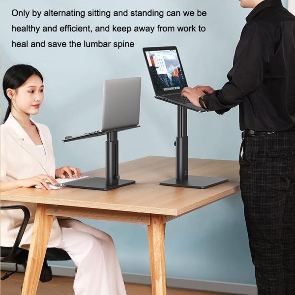 Black Portable Aluminum Laptop Support - Lifting and Raising - Image 7