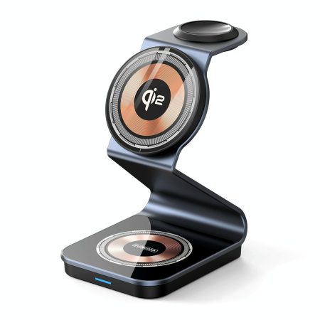 15W 3 In 1 Magnetic Wireless Charger Stand Black