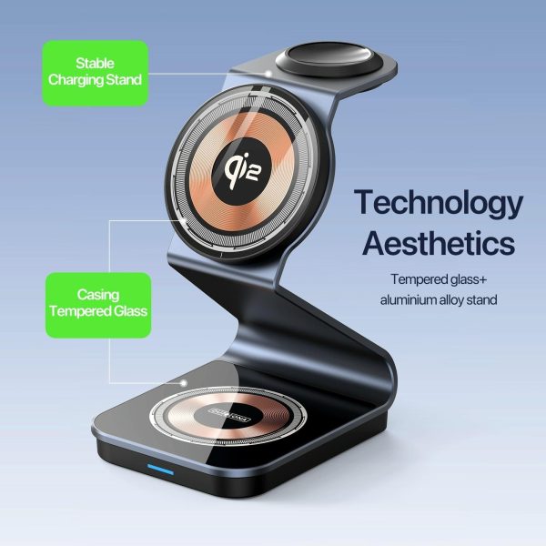 15W 3 In 1 Magnetic Wireless Charger Stand Black - Image 10
