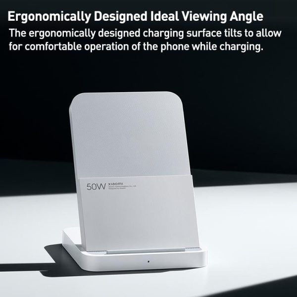 50W Vertical Air Cooled Wireless Charger White - Image 5