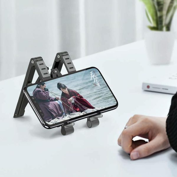Foldable Metal Laptop Stand for Cooling and Ergonomic - Gray - Image 4