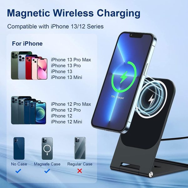 15W Magnetic Wireless Charger For Iphone 12+ - Black - Image 4