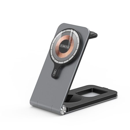 15W 3 In 1 Foldable Magnetic Wireless Charger Grey