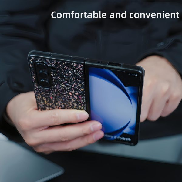 Foldable Diamond Case for Samsung Galaxy z Fold 4 - Compact and Stylish - Flash Black - Image 12