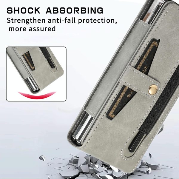 Leather Folding Phone Case for Samsung Galaxy z Fold 4 - Black - Image 4