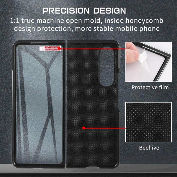 Leather Folding Phone Case for Samsung Galaxy z Fold 4 - Black - Image 8