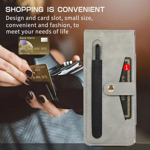 Leather Folding Phone Case for Samsung Galaxy z Fold 4 - Black - Image 10