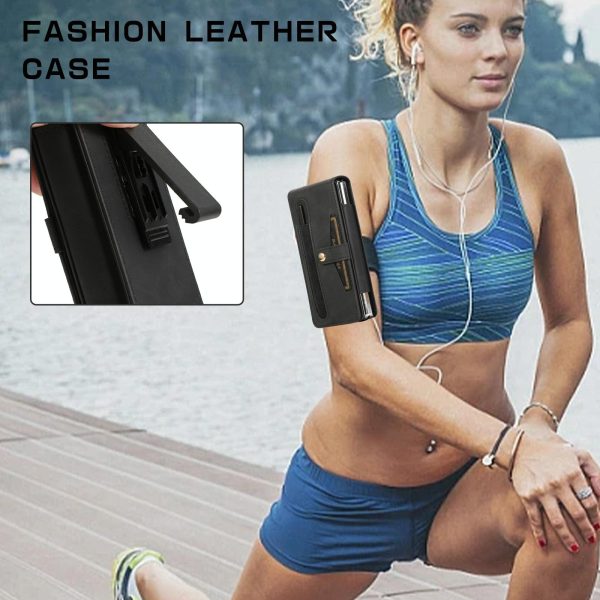 Leather Folding Phone Case for Samsung Galaxy z Fold 4 - Black - Image 15