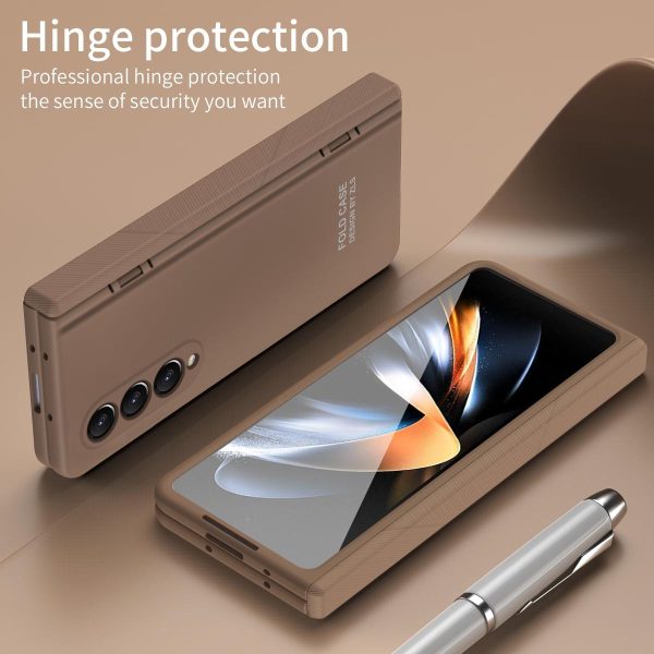 Foldable Phone Case with Pen and Stylus for Samsung Galaxy z Fold 4 / 5g - Coffee - Image 6