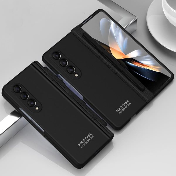 Foldable Phone Case with Pen and Stylus for Samsung Galaxy z Fold 4 / 5g - Coffee - Image 9