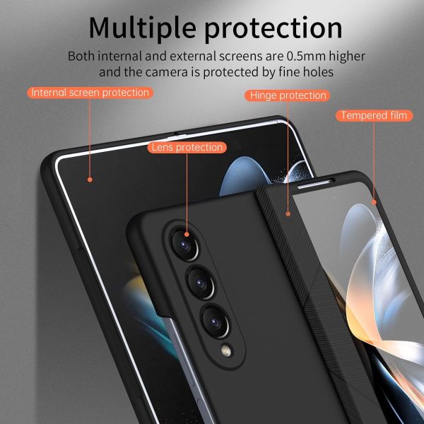 Foldable Phone Case with Pen and Stylus for Samsung Galaxy z Fold 4 / 5g - Coffee - Image 12