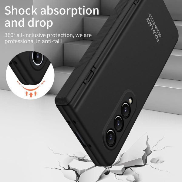 Foldable Phone Case with Pen and Stylus for Samsung Galaxy z Fold 4 / 5g - Coffee - Image 14