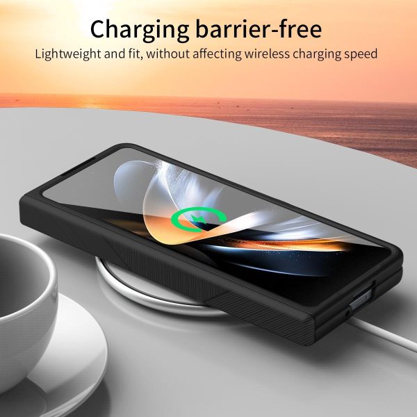 Foldable Phone Case with Pen and Stylus for Samsung Galaxy z Fold 4 / 5g - Coffee - Image 15