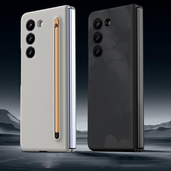 Enhanced Shockproof Phone Case for Samsung Galaxy z Fold 4 - Pen Design - Light Gray - Image 5