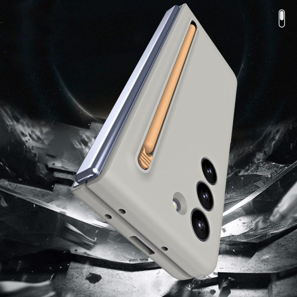 Enhanced Shockproof Phone Case for Samsung Galaxy z Fold 4 - Pen Design - Light Gray - Image 7