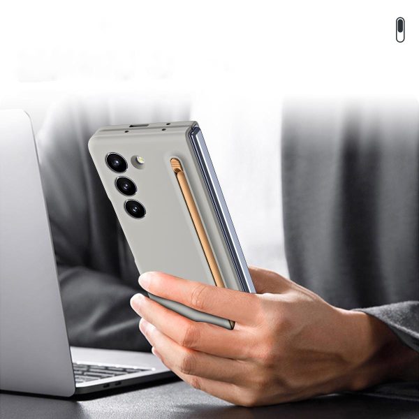 Enhanced Shockproof Phone Case for Samsung Galaxy z Fold 4 - Pen Design - Light Gray - Image 8