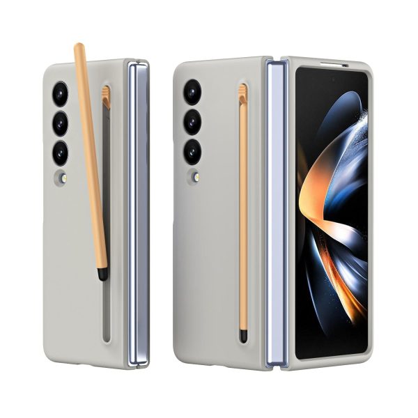 Enhanced Shockproof Phone Case for Samsung Galaxy z Fold 4 - Pen Design - Light Gray - Image 10