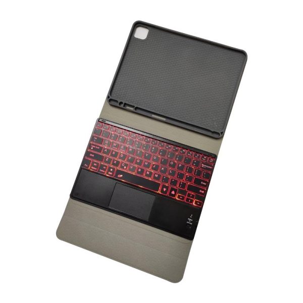 Bluetooth Keyboard Tablet Case For Ipad Pro 11 - Detachable Touch Leather Holder Pen Slot - Black - Image 5