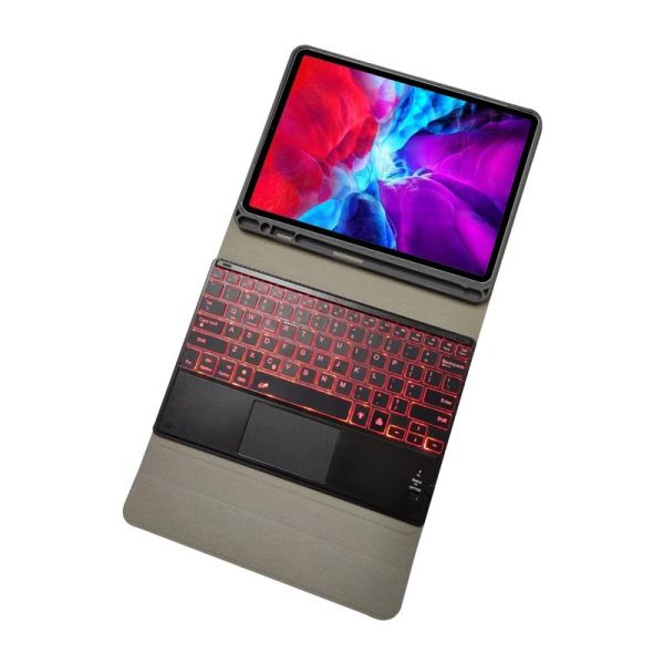 Bluetooth Keyboard Tablet Case For Ipad Pro 11 - Detachable Touch Leather Holder Pen Slot - Black - Image 6