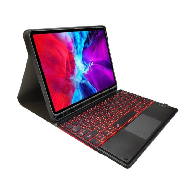 Bluetooth Keyboard Tablet Case For Ipad Pro 11 - Detachable Touch Leather Holder Pen Slot - Black - Image 10