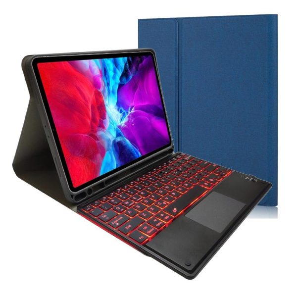 Bluetooth Keyboard Tablet Case For Ipad Pro 11 - Detachable Touch Leather Holder Pen Slot - Black - Image 14