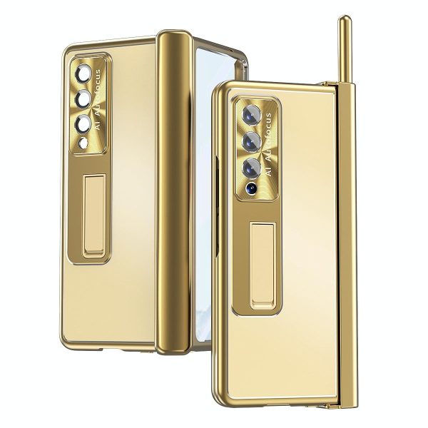 Shockproof Aluminum Double Hinge Case for Samsung Galaxy z Fold 4 - Silver - Image 2