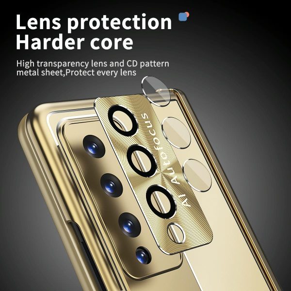 Shockproof Aluminum Double Hinge Case for Samsung Galaxy z Fold 4 - Silver - Image 7