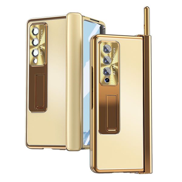 Shockproof Aluminum Double Hinge Case for Samsung Galaxy z Fold 4 - Silver - Image 8