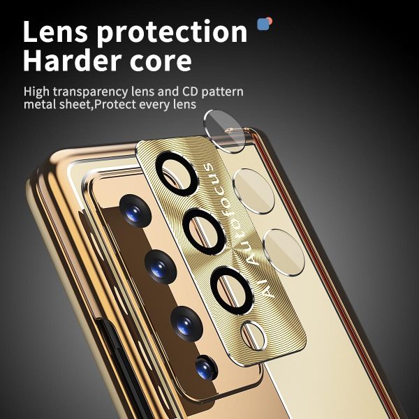 Shockproof Aluminum Double Hinge Case for Samsung Galaxy z Fold 4 - Silver - Image 13