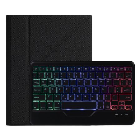 10.2 / 10.5 Inch Bluetooth Keyboard Tablet Case With Triangle Holder & Pen Slot - Black Diamond Pattern