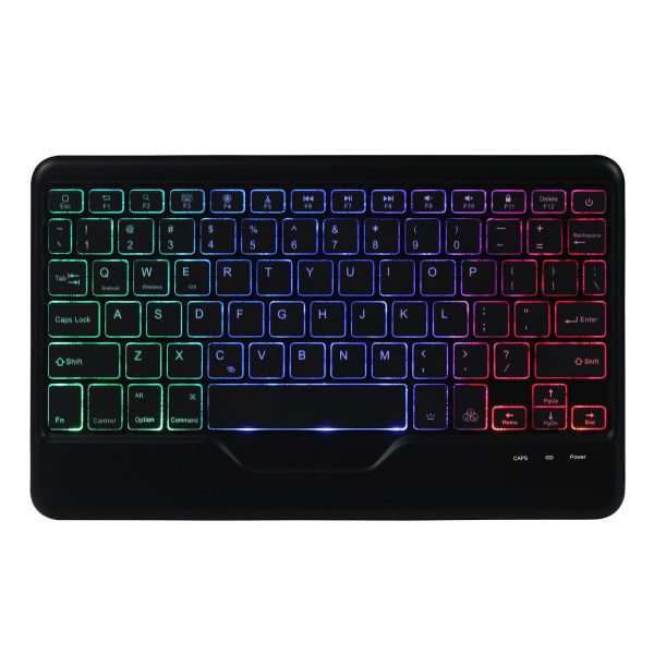 10.2 / 10.5 Inch Bluetooth Keyboard Tablet Case With Triangle Holder & Pen Slot - Black Diamond Pattern - Image 4