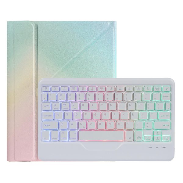 10.2 / 10.5 Inch Bluetooth Keyboard Tablet Case With Triangle Holder & Pen Slot - Black Diamond Pattern - Image 9