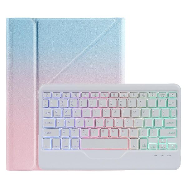 10.2 / 10.5 Inch Bluetooth Keyboard Tablet Case With Triangle Holder & Pen Slot - Black Diamond Pattern - Image 15