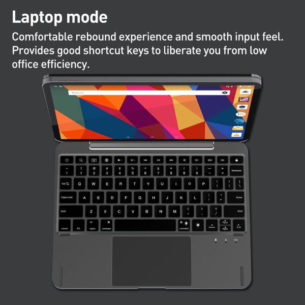 Bluetooth Touch Keyboard Leather Case - Aluminum Alloy - Grey - For Ipad Pro 12.9 2020/2021/2022 - Image 5