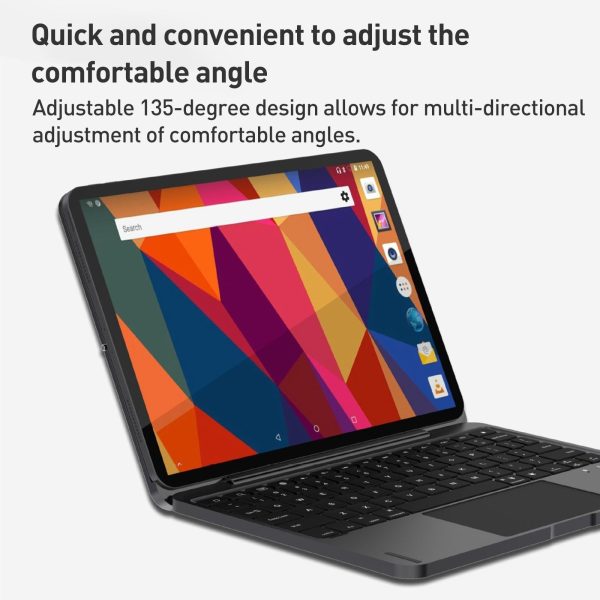 Bluetooth Touch Keyboard Leather Case - Aluminum Alloy - Grey - For Ipad Pro 12.9 2020/2021/2022 - Image 7