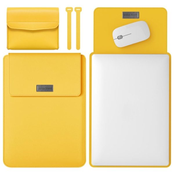 Lightweight 4-in-1 Leather Laptop Bag - 13 / 14 Inches Portable - Yellow