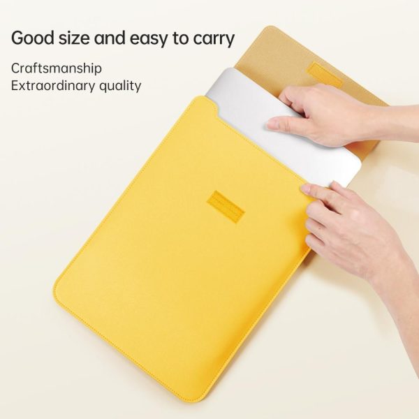 Lightweight 4-in-1 Leather Laptop Bag - 13 / 14 Inches Portable - Yellow - Image 4