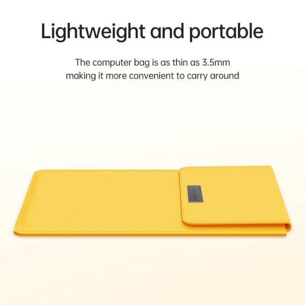 Lightweight 4-in-1 Leather Laptop Bag - 13 / 14 Inches Portable - Yellow - Image 8