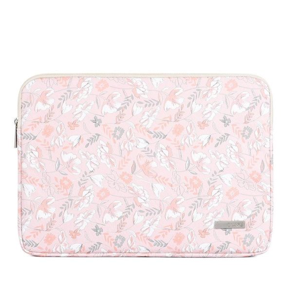 Waterproof 12 Laptop Liner Bag in Light Pink Pu Leather - Image 2