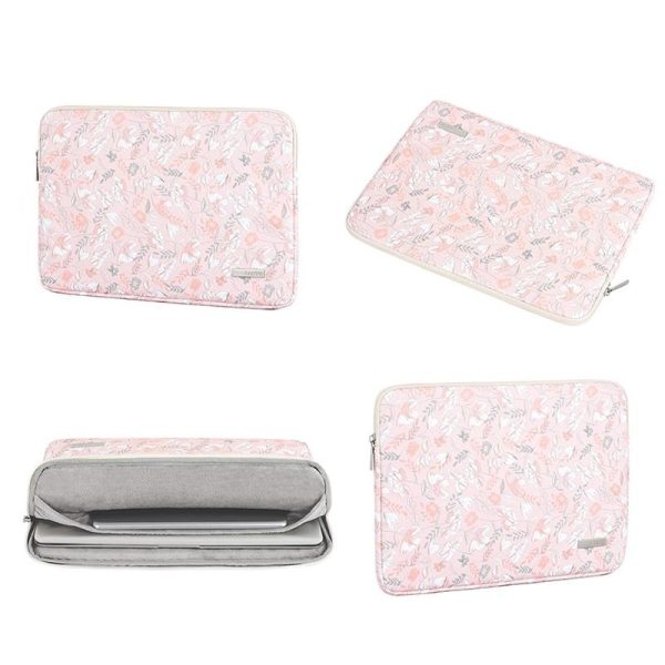 Waterproof 12 Laptop Liner Bag in Light Pink Pu Leather - Image 3