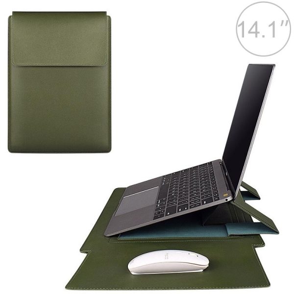 14.1 Inch Laptop Sleeve Leather Carrying Bag - Black - Image 2