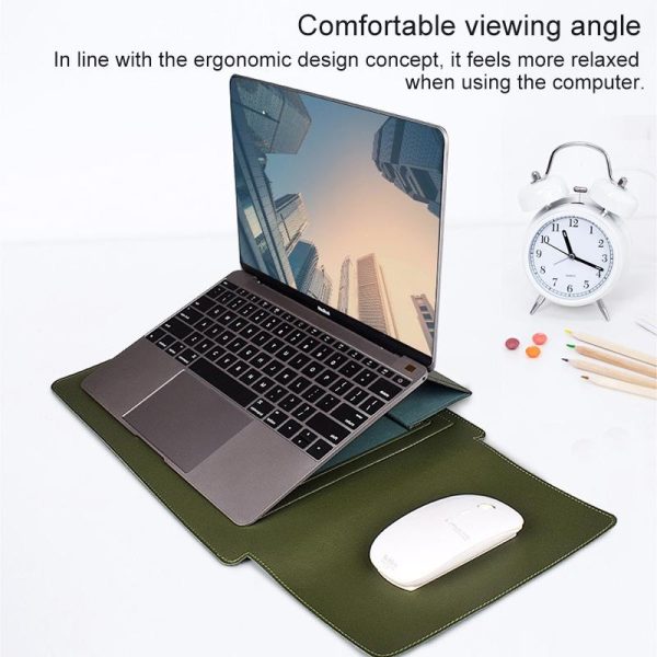 14.1 Inch Laptop Sleeve Leather Carrying Bag - Black - Image 4