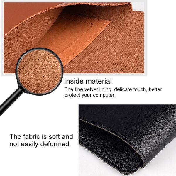 14.1 Inch Laptop Sleeve Leather Carrying Bag - Black - Image 9