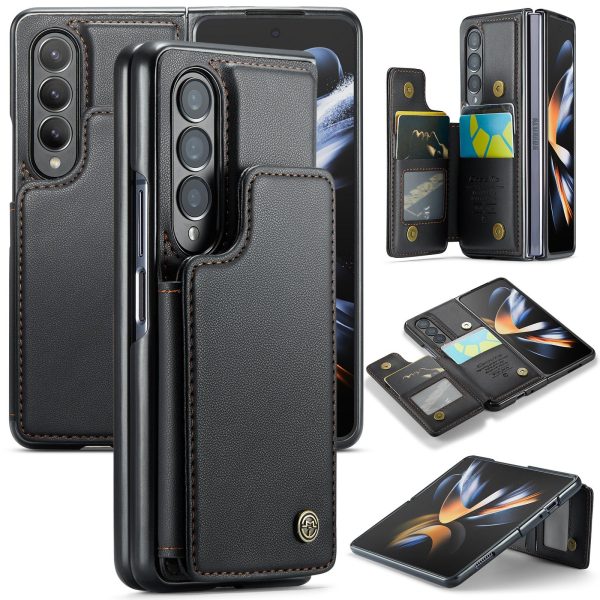 Leather Rfid Phone Case for Samsung Galaxy z Fold 4 5g - Black