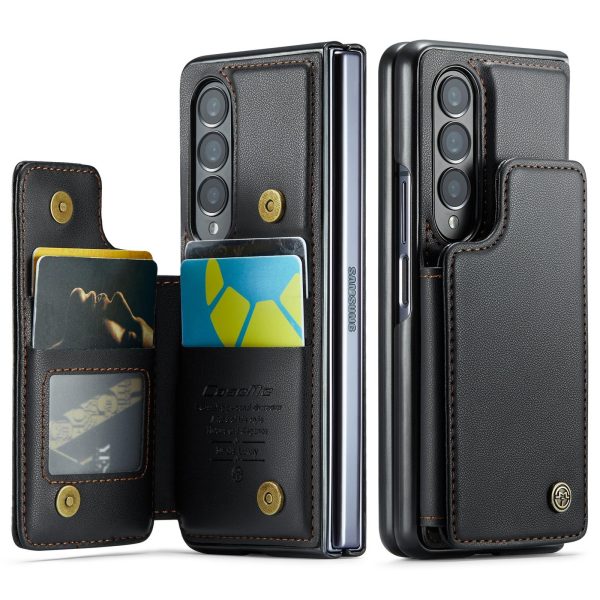 Leather Rfid Phone Case for Samsung Galaxy z Fold 4 5g - Black - Image 3