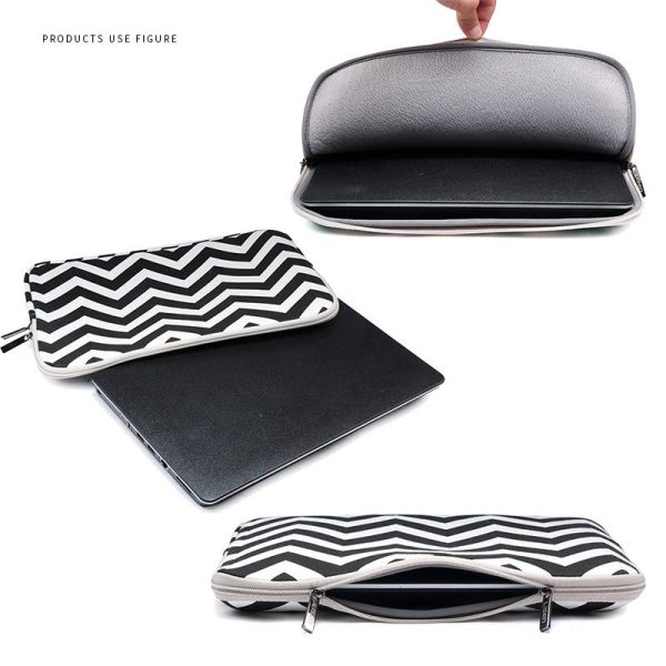 11.6 Wavy Pattern Notebook Liner Bag - Sleek Design - Gray - Image 4