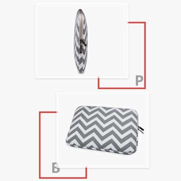 11.6 Wavy Pattern Notebook Liner Bag - Sleek Design - Gray - Image 5