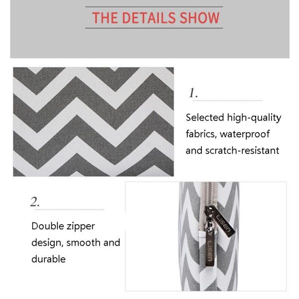 11.6 Wavy Pattern Notebook Liner Bag - Sleek Design - Gray - Image 6