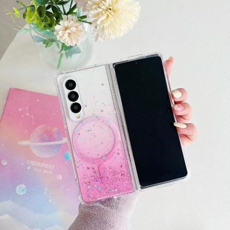 Sparkle Tpu Case for Samsung Galaxy z Fold 4 with Magsafe - Pink