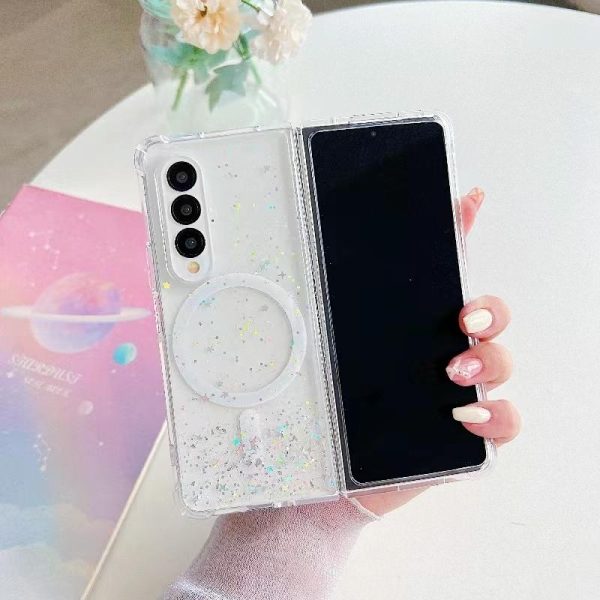 Sparkle Tpu Case for Samsung Galaxy z Fold 4 with Magsafe - Pink - Image 8